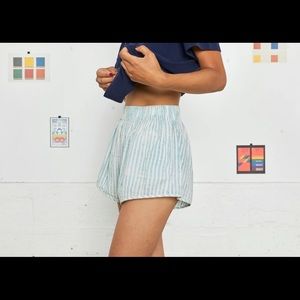 Entireworld Block Print Shorts in Blue Stripe